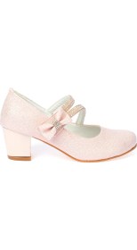 Resim Kiko Kids Aisha Kum Simli Günlük Kız Çocuk 4 Cm Topuklu Abiye Ayakkabı 