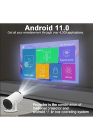 Resim Tastech Wifi6 5G projektör Android 11 4K 150 ANSI çift WiFi BT 1280*720p taşınabilir ev sinema projeksiyon 