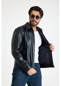 Resim Franko Armondi Erkek Bomber Deri Ceket E25-k-909-bb-yk-kem Siyah 