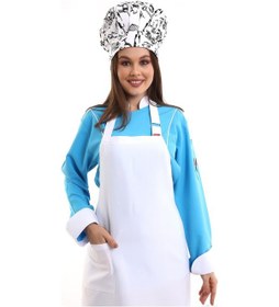 Resim Beyaz Renk Cepli Askılı Mutfak Önlüğü - Aşçı Önlüğü-Standart-Tek Parça 