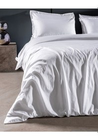 Resim Madame Coco Thalie Çift Kişilik %100 Pamuk Çizgili - 300tc Saten Nevresim Takımı - Beyaz 8684427207826 Beyaz 