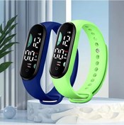 Resim Sunshine022 Yeşil Mavi Çift Led Ekran Tarih Ve Spor Akıllı Bileklik Fitness Aktivite Takip Saati Diğer 