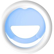 Resim Padalink 10cm Led Telefon Feneri, 2w Çift Renk Tonu, 3000k-7000k 5 Seviye Ayar, 180 Döner, Yarı Çemberli Tutucu, Android/ios/ipad Uyumlu, Mavi 