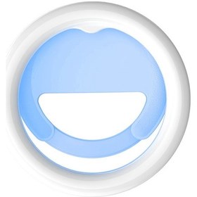 Resim Padalink 10cm Led Telefon Feneri, 2w Çift Renk Tonu, 3000k-7000k 5 Seviye Ayar, 180 Döner, Yarı Çemberli Tutucu, Android/ios/ipad Uyumlu, Mavi 