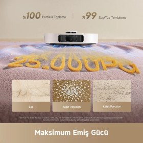 Resim Dreame D30 Ultra Robot Süpürge Beyaz, 25.000PA Emiş Gücü 