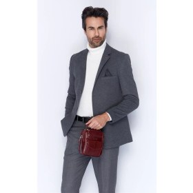 Resim Aka Deri 356 %100 Hakiki Deri Erkek El Çantası Çapraz Çanta 
