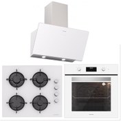 Resim Silverline BO6502W02 - CS5349W01 - 3457 Soho 60 Beyaz Cam Ankastre Set 