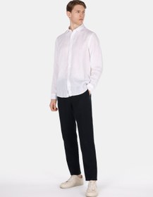 Resim Regular Fit Orta Bel Uzun Paça Erkek Keten Karışımlı Siyah Pantolon Colin's