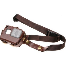 Resim Sanger Go198 Gopro Hero 5 6 Askılı Deri Kılıf 