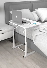Resim Depolife Eğim Yükseklik Ayarlı Laptop Sehpası Kahvaltı Ders Çalışma Bilgisayar Ofis Yemek Masası Metal Ayak 