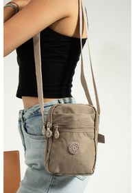 Resim Nemo Bags Açık Vizon Unisex Telefonluk, Cüzdan, Kartlık, Çapraz Askılı Omuz Çantası, 18x13cm Açık Vizon 