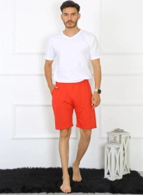 Resim Moda Erkek Pamuk Kırmızı Şort Kırmızı 