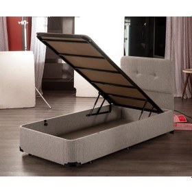 Resim Nironyatak Luna Baza Ve Başlık Seti - 100 x 200 CM Cm Tek Kişilik Kumaş Baza Seti 