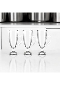 Resim Glass In Love Cam Ayaklı Latte Bardağı 3lü 260 Cc 