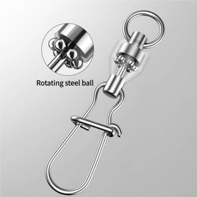 Resim 20'li Paket Natufish Premium Olta Dönüşlü ve Snaps Seti, Paslanmaz Çelik Dönen Rulmanlar, Güçlü Pin, Korozyon Önleyici, Dayanıklı Bağlantı, Yüksek Mukavemet, Hızlı Döndürme, Dolaşma Önleyici, Temel Olta Ekipman Aksesuarları, Çeşitli Boyutlarda Mevcut 