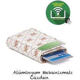Resim Adelina Bags Unisex Rio Mekanizmalı Otomatik Kızaklı Kartlık Cüzdan Beyaz 