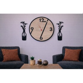 Resim Salon Duvar Saati 40 Cm Çiçekler 30 Cm Kişiye Özel No 1017 Çok Renkli 