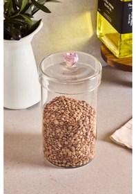 Resim Hearts 1150 Ml Borosilikat Cam Kavanoz 10x18 Cm Seffaf Şeffaf 