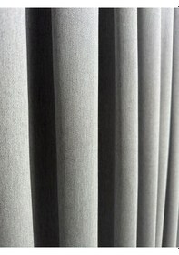 Resim Meyra Mat Pamuklu Gri Fon Perde 1/3 Sık Pile Gri 