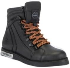 Resim Harley Davidson 026G100011 Melfi Siyah Baskılı Deri Kadın Bot 