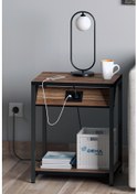 Resim 220Volt Priz + Usb Type-C Şarj Modüllü Koltuk Yanı Yan Sehpa 