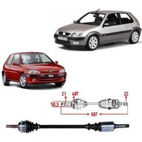 Resim Aks Komple Sağ 106-Saxo 1.1-1.5D-1.4 8V 1999- Sonra 32737F-32737G 