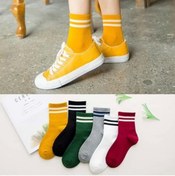 Resim BuKonsept 12’li Unisex Ve Çocuk Renkli Çizgili Tenis Çorabı 