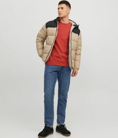 Resim Jack & Jones Jack&jones Toby Puffer Hood Sn Erkek Bej Kapüşonlu Mont - 12235859 Bej 