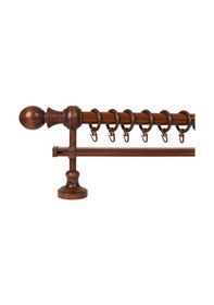 Resim Meyra Demonte Başlıklı Ahşap Rustik Perde Askısı - Tek Raylı -ceviz 350 Cm Ceviz 