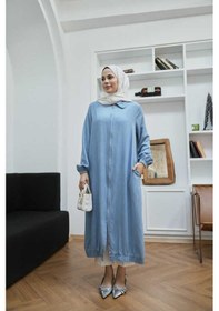 Resim 6644-tensel Yakalı Fermuarlı Kap Mavi Mavi 