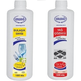 Resim Ersağ Yağ Çözücü 1000Ml + Bulaşık Sıvısı Elma Kokulu 1000Ml 