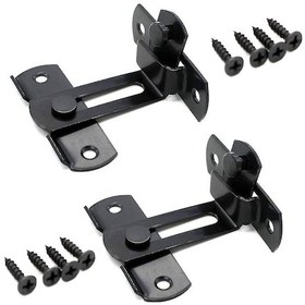 Resim 2 Adet 90 Derecelik Kapı Kilidi, Dik Açılı Kapı Kilidi, Ahır Kapısı Sürgüsü, Ahşap Çit Veya Metal Kapılar İçin Güvenlik Kilidi 