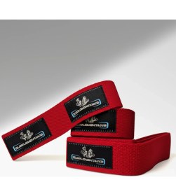 Resim Lifting Straps Kırmızı Halter Bar Çekme Aparatı 2'li Paket 