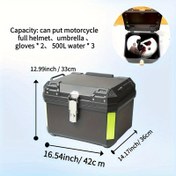 Resim 10 senaryoya uygun, 1 adet 45 litre motosiklet bagaj çantası - dayanıklı PP malzeme, su geçirmez & şok emici reflektif sarı çizgili, kilitlenebilir tokalı ve çıkarılabilir omuz askılı - off-road motorlar ve bisikletler için kolay montaj, macera seyahat ekipmanı | çok fonksiyonlu motosiklet kutusu | şok emici konteyner 