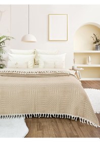 Resim Battaniye Pamuk Riona 180x200 Cm Bej 