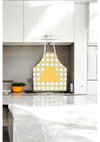 Resim Çeyizlik Hediyelik Pötikare Baskılı Dekoratif Keten Peçeteli Mutfak Önlüğü Hrym-04turuncu Turuncu 