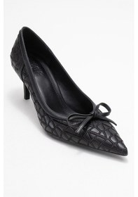 Resim Luvishoes Luvi Shoes Camden Siyah Desenli Fiyonklu Kadın Topuklu Ayakkabı Siyah 