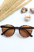 Resim LOOKUP NEW Marie Unisex Oval Yuvarlak Kahverengi Leopar Mat Yeni Sezon Vintage Uv400 Korumalı Güneş Gözlüğü 