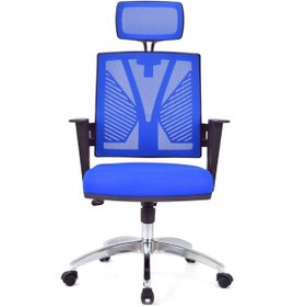 Resim Koltukstilim Savona Mavi Fileli Krom Makam Koltuğu Ofis Koltuğu Mavi 