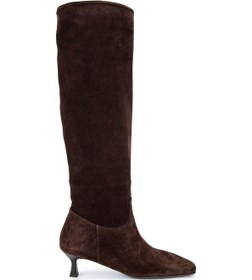 Resim Tamer Tanca Kadın Hakiki Deri Kahverengi Süet Topuklu Çizme 1078 022 Bn Czm Sk24-25 Kahve Suet Kahve Süet 