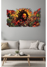 Resim Bob Marley'nin Renkli Dünyası - Metal Tablo 