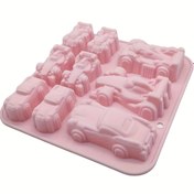 Resim 1 adet Silikon Jöle Puding Kalıbı, 9-Kavitolu Yarış Arabası Çikolata Kalıpları, Yaratıcı Dikdörtgen Silikon Pişirme Gereçleri, El Kitabı, Doğum Günü, Tatlı, Çikolata Yapımı için 