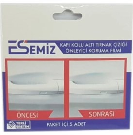 Resim Esemiz Kapı Kolu Altı Tırnak Çiziği Önleyici Şeffaf Folyo 5'li Takım(Paket Içeriği 5 Adet) 