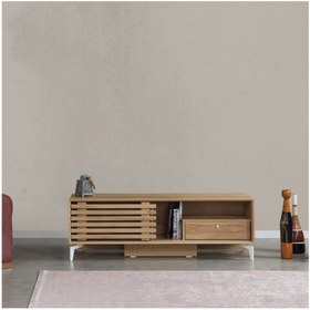 Resim PASİFİC HOME Lulu Metal Ayaklı Sürgülü Tv Ünitesi, 150 Cm, Meşe 