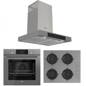 Resim Ferre Flowart Serisi Gri MEGA ANKASTRE Set (cs208 + Qms63cpr +d102 ) 