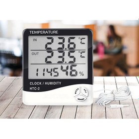 Resim Elektronikport-Htc-2 Dijital Termometre Higrometre Hava İstasyonu Sıcaklık Nem Ö 