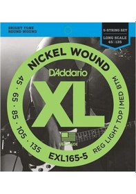 Resim D'addario Exl165-5 Xl Nickel Serisi Bas Gitar Tel Seti Long Scale - 45-135 