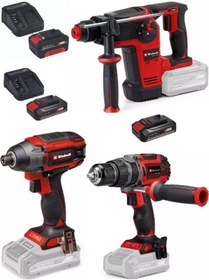 Resim Einhell TP-HD 18/26 Li Bl Akülü Pnömatik Matkap + TP-CI 18/220 Li Bl Vidalama + TP-CI 18/60 Li-i Bl Matkap 2x2.5ah+4.0ah Akülü Kömürsüz Set 