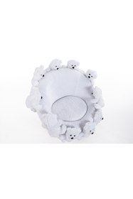 Resim Mobilya Stant Most Teddy Kids Beyaz Ayıcıklı Peluş Kumaş Döner Berjer (Evinize Teslim) 
