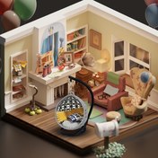 Resim 1 Mini Asma Sandalye - Oyuncak Evler ve Peri Bahçeleri İçin, Sanatsal Dekor Aksesuarı, Plastik Salıncak Modeli, Detaylı Geometrik Desenler, Minyatür Sahnelere Uygun, 1:12 Ölçek DIY Oyuncak Evi Aksesuarları, ABS Rezine Mobilya, Elektriksiz Tüyler, Yeni Yıl, Sevgililer Günü ve Genel Kutlamalar İçin İdeal 